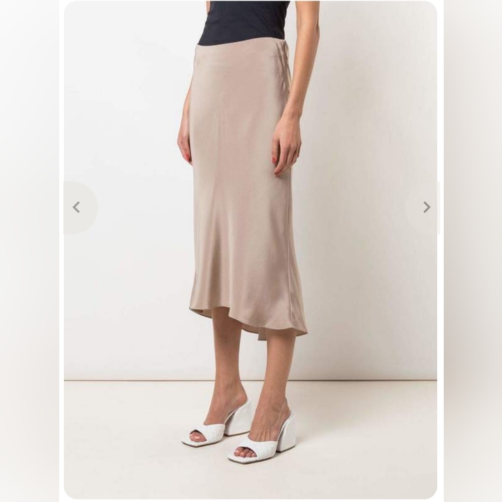 Tibi **NWT** silk 4 ply bias cut skirt in latte color. Size 12.